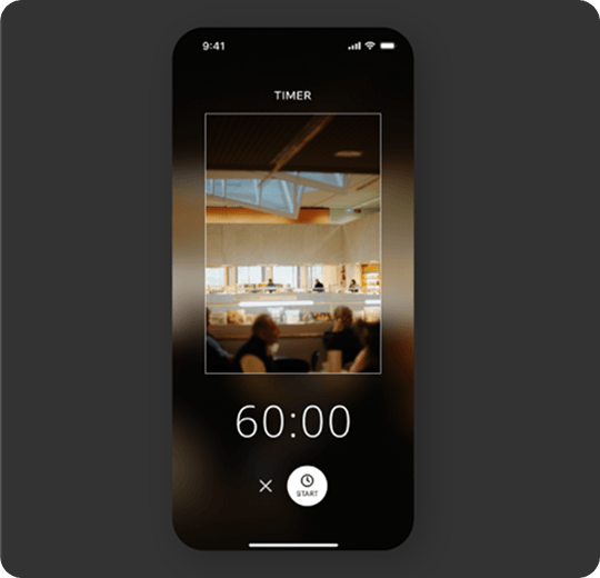 タイマー機能のスクリーンショット